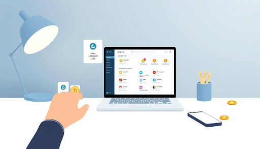 Ledger Live app setup with Ledger Nano hardware wallet